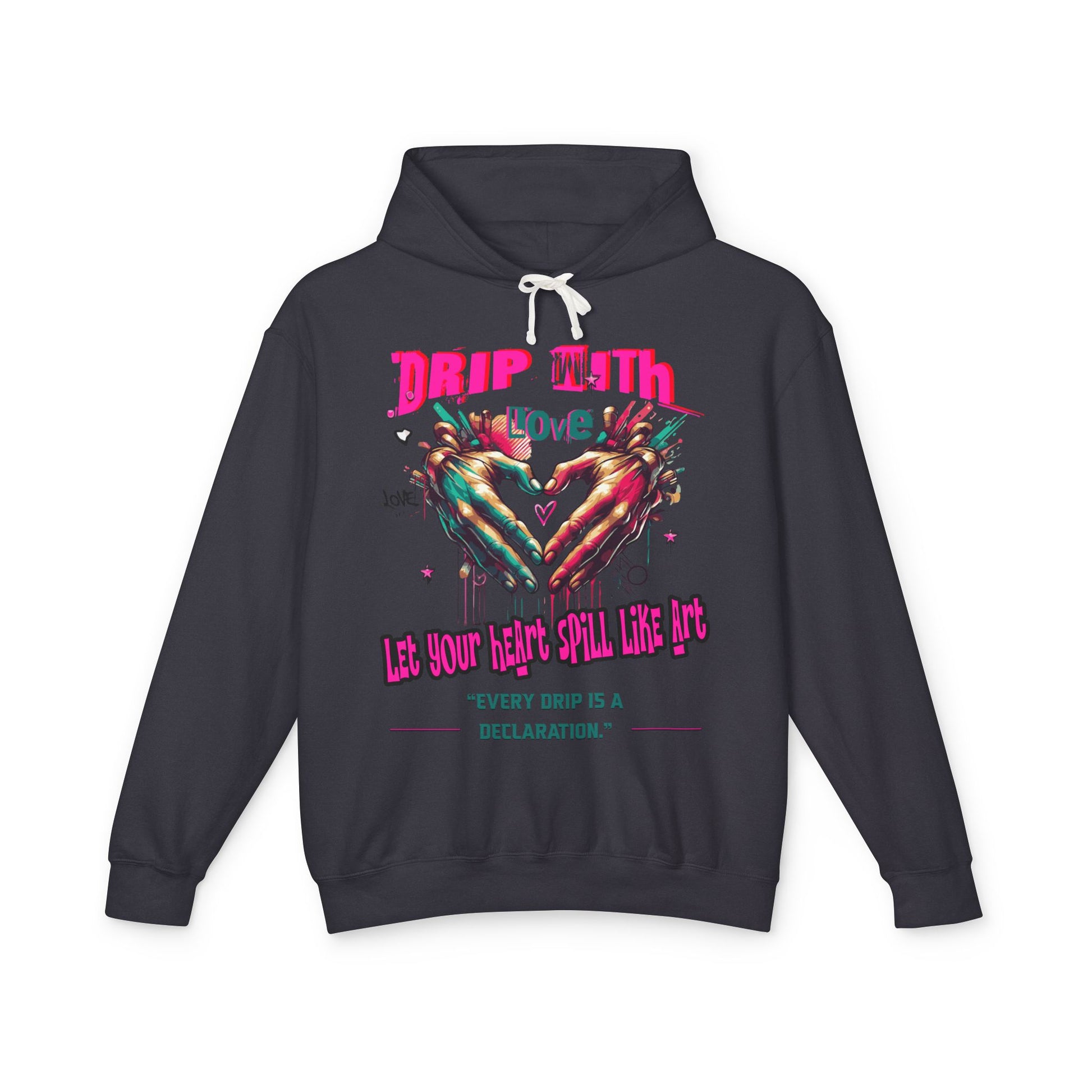 Colorful Love Hoodie, Unisex Sweatshirt for Couples, Unique Gift for Valentine's Day, Cozy Casual Hoodie, Drip with Love Design