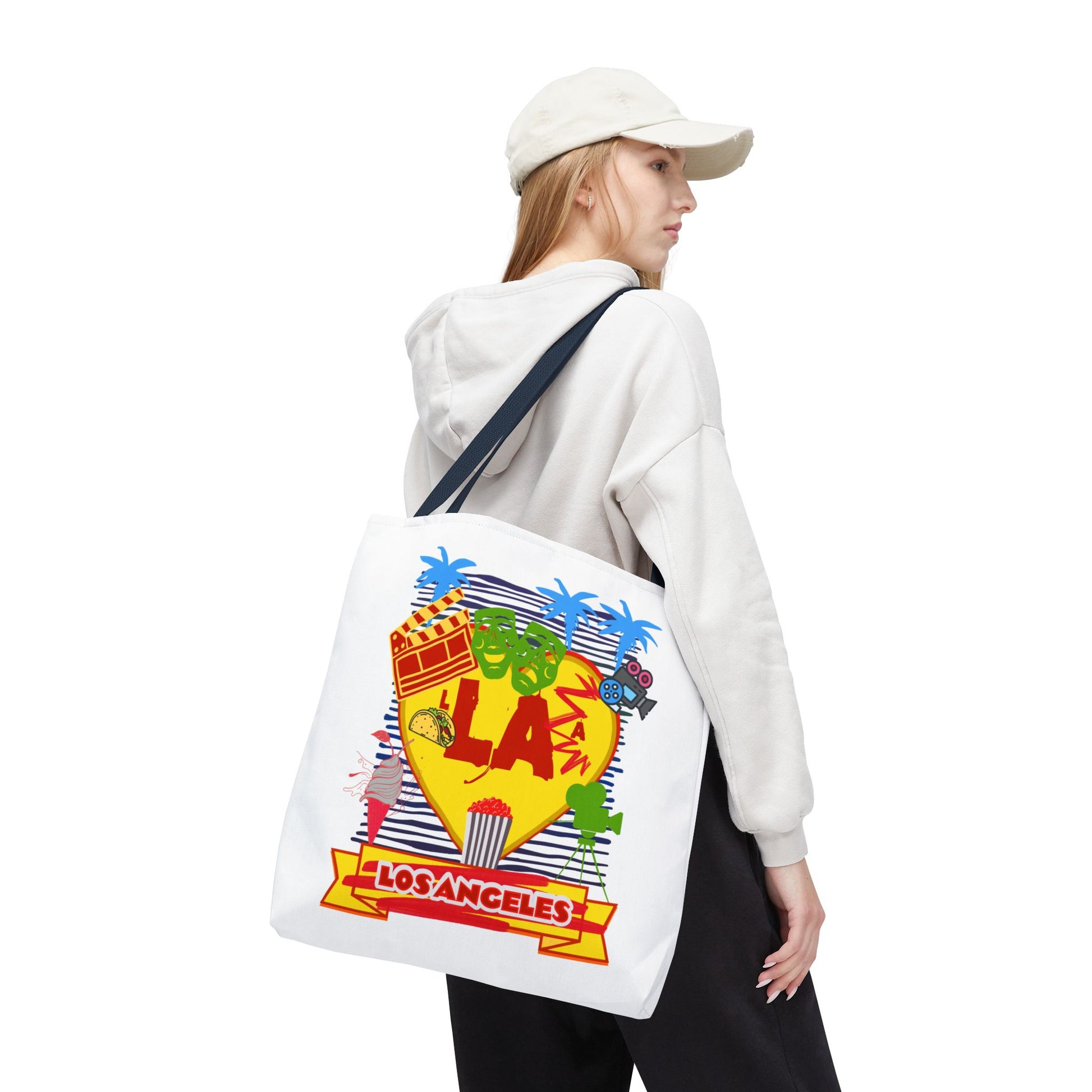 Los Angeles Love Tote Bag, Fun Beach Bag, Travel Tote, Summer Accessory, Gift for Travelers, AOP Design