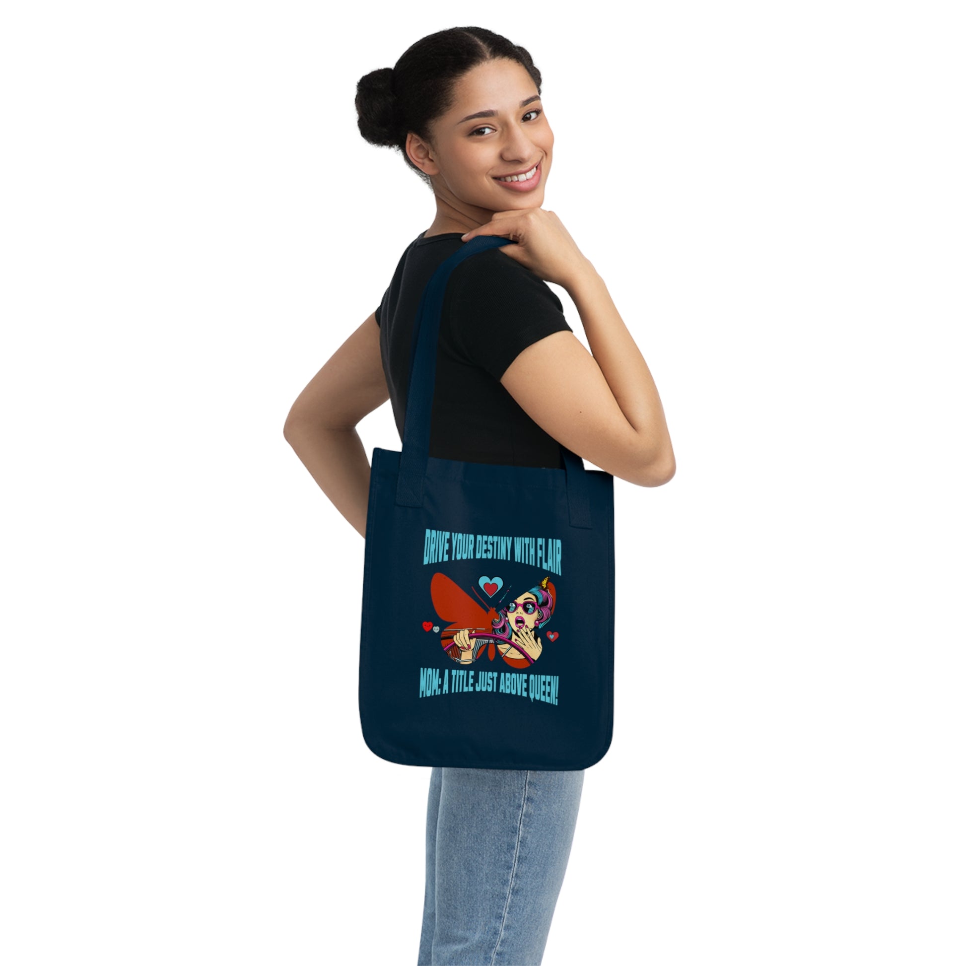 Inspired Organic Canvas Tote Bag - Drive Your Destiny, Eco-Friendly Shopping, Bohemian Style, Gift for Her, Sustainable Accessory