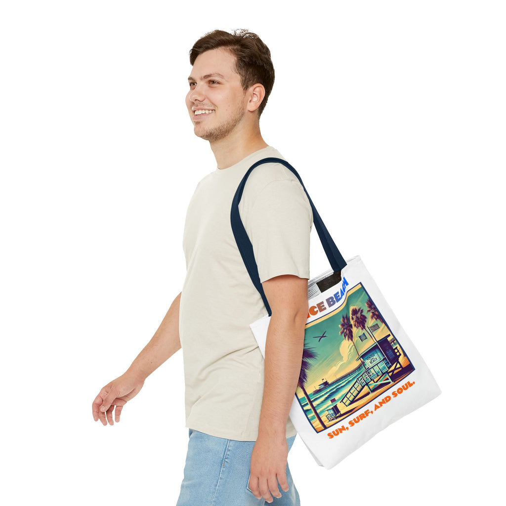 Venice Beach Tote Bag - Sun, Surf, and Soul, Beach Bag, Eco-Friendly, Summer Essential, Travel Tote, Gift for Beach Lovers