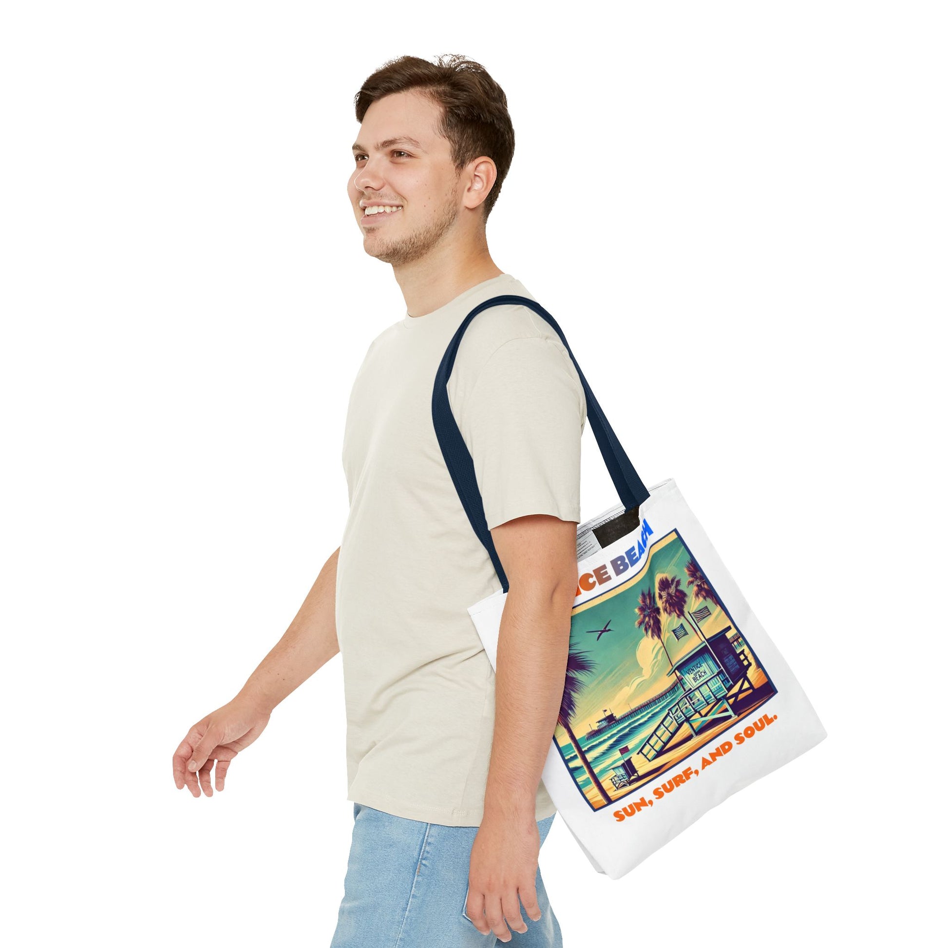 Venice Beach Tote Bag - Sun, Surf, and Soul, Beach Bag, Eco-Friendly, Summer Essential, Travel Tote, Gift for Beach Lovers