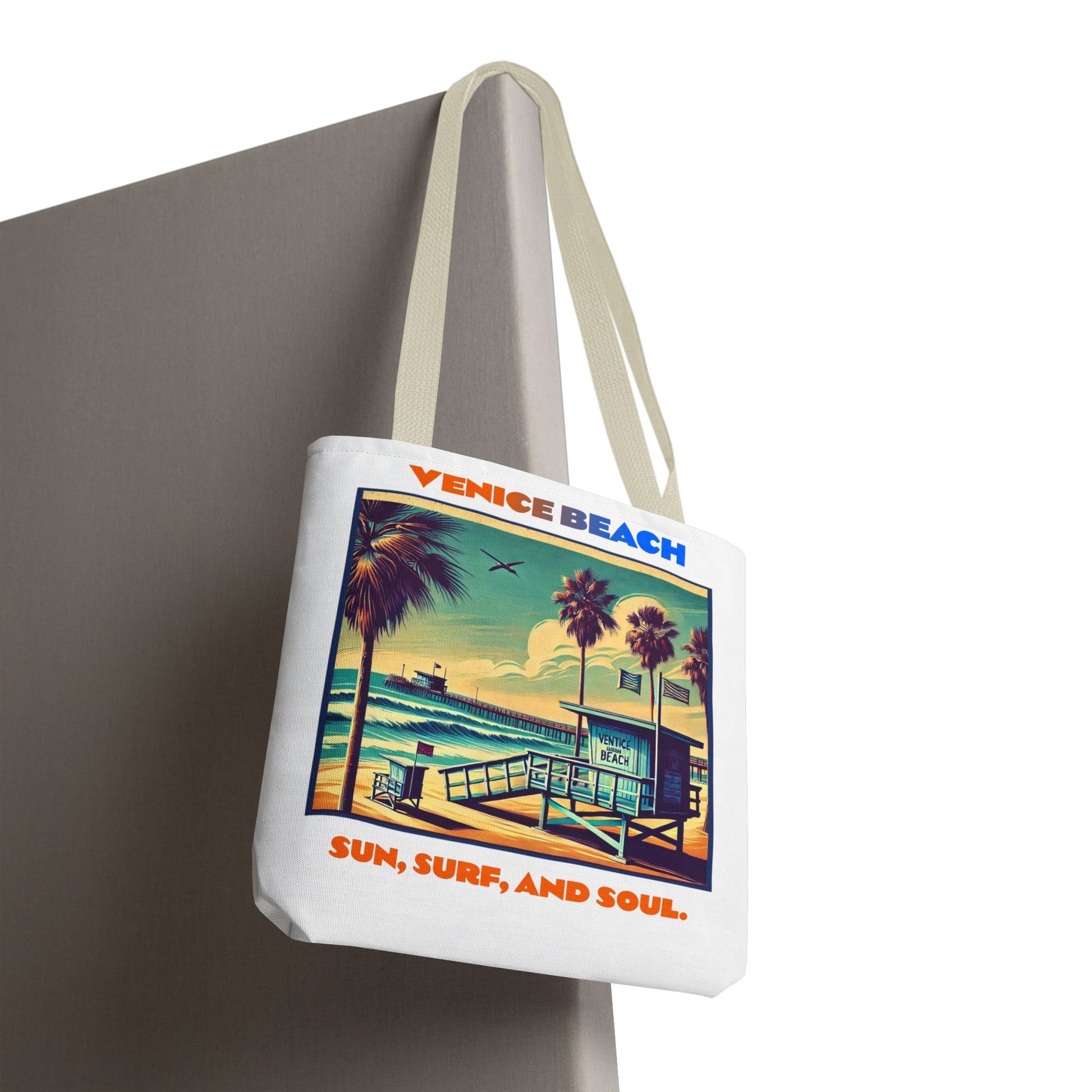 Venice Beach Tote Bag - Sun, Surf, and Soul, Beach Bag, Eco-Friendly, Summer Essential, Travel Tote, Gift for Beach Lovers