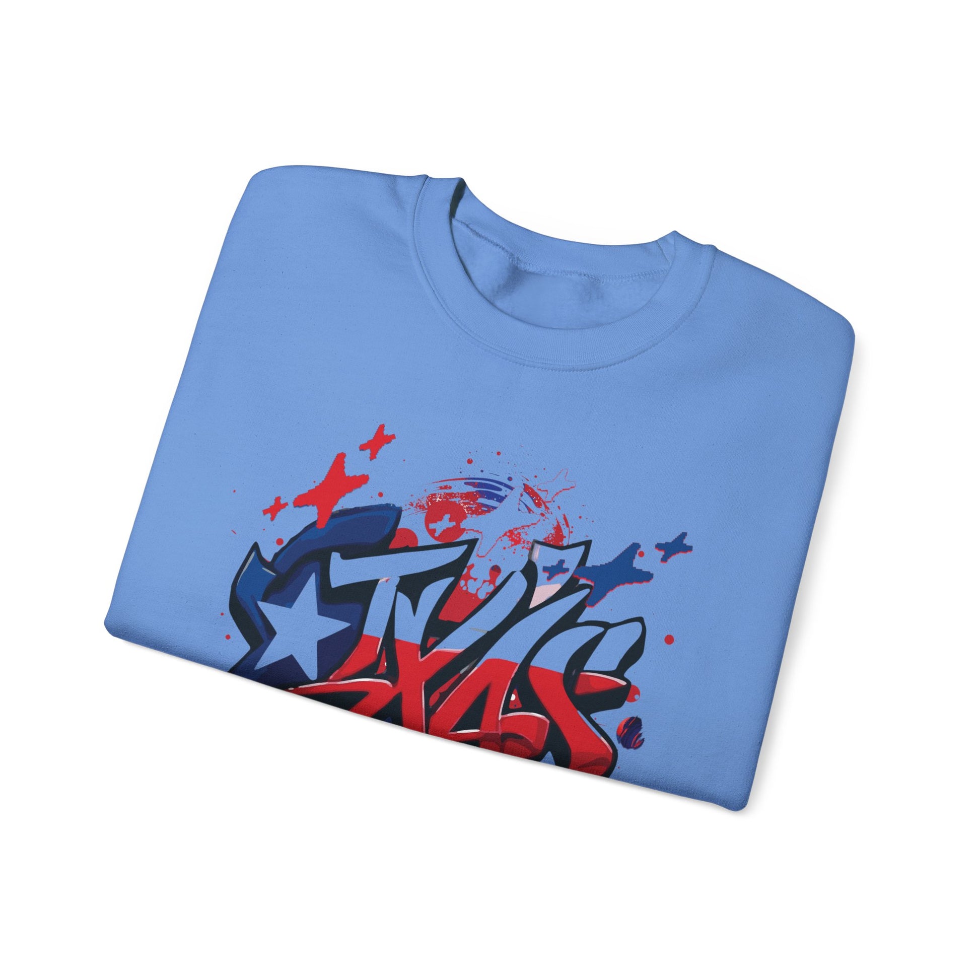 Texas Graffiti Crewneck Sweatshirt, Urban Streetwear, Unisex Fashion, Graphic Sweatshirt, Cozy Layering Piece, Gift for Him/Her