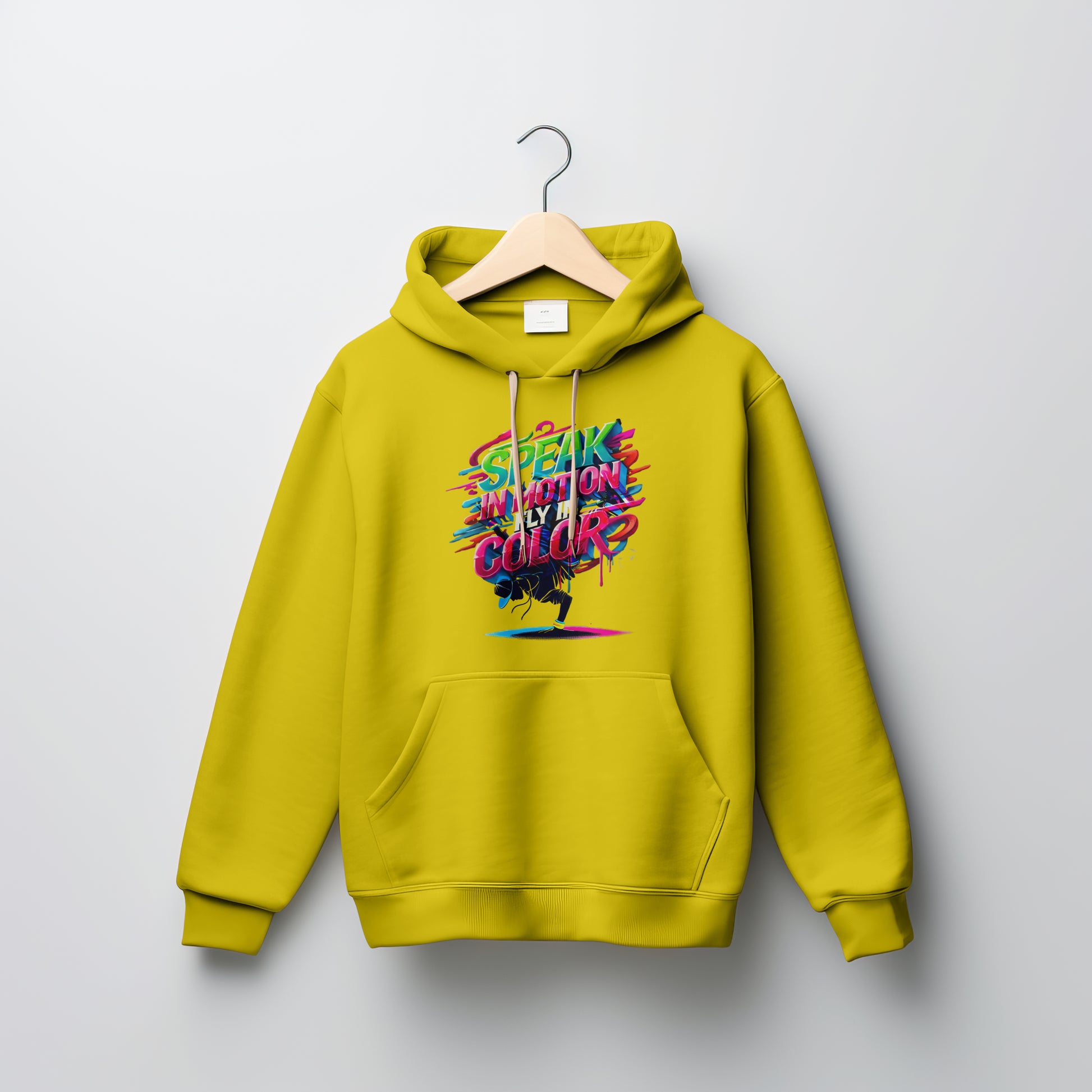Electric Silence Hoodie - Urban Art Wear, Vibrant Design with Energetic Style