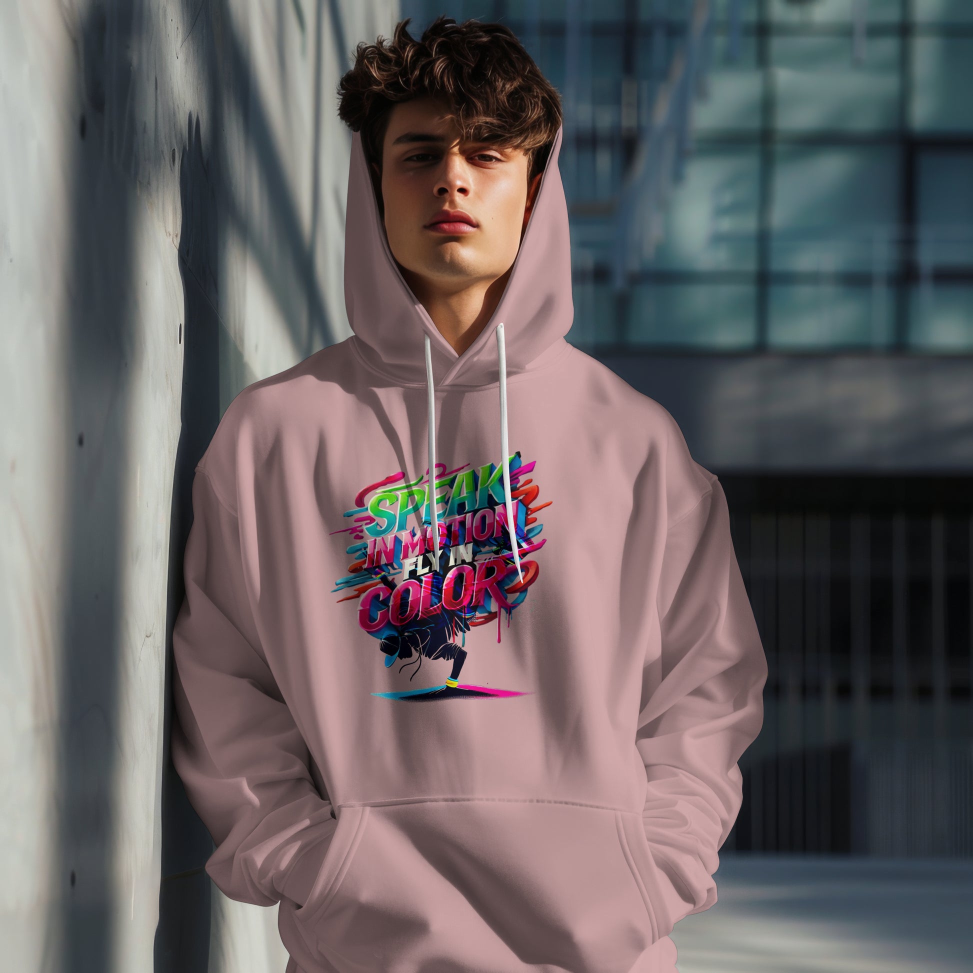 Electric Silence Hoodie - Urban Art Wear, Vibrant Design with Energetic Style