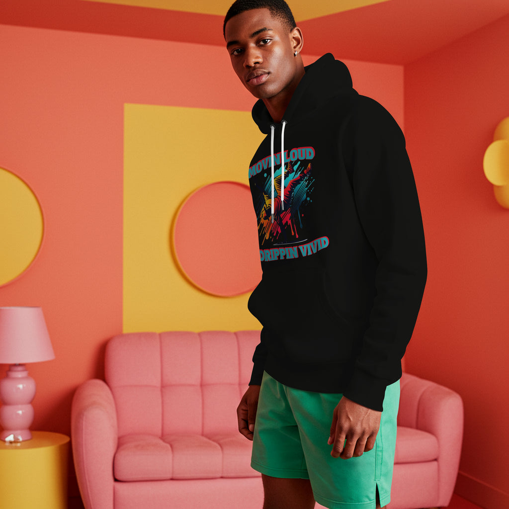 Movin Loud Drippin Vivid Graffiti Hoodie – Street Rhythm Edition