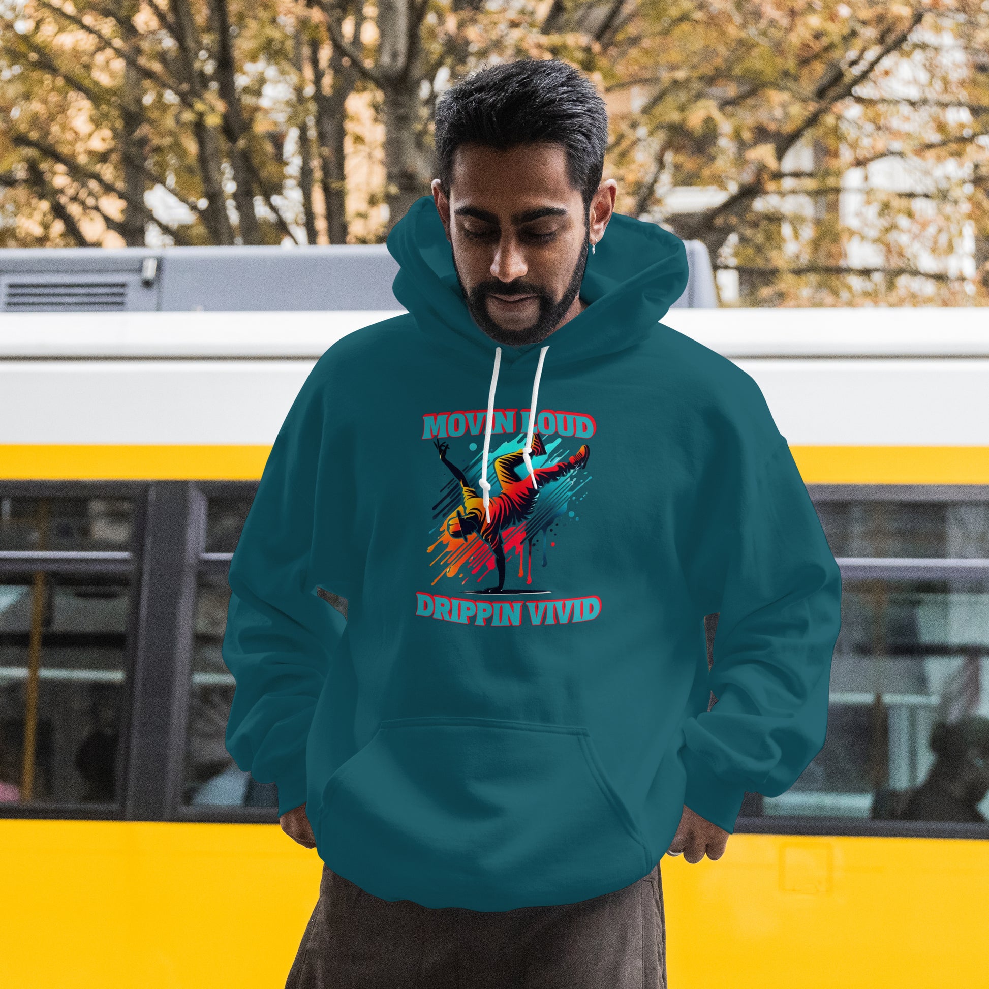 Movin Loud Drippin Vivid Graffiti Hoodie – Street Rhythm Edition