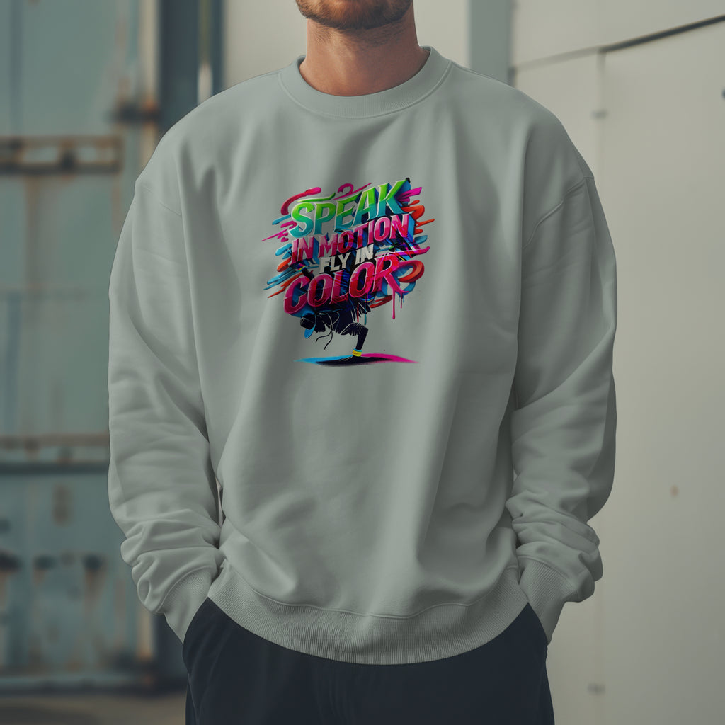 Electric Silence Sweatshirt - Urban Art Wear, Vibrant Design with Energetic Style