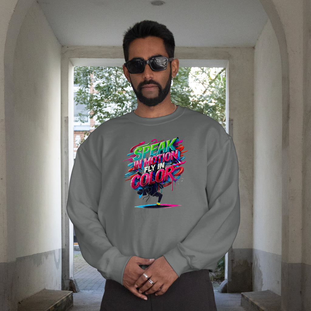 Electric Silence Sweatshirt - Urban Art Wear, Vibrant Design with Energetic Style